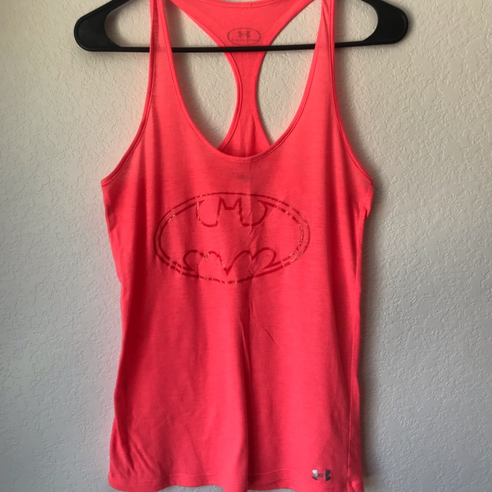 Under Armour Orange Batman Racer Back Tank Sz S